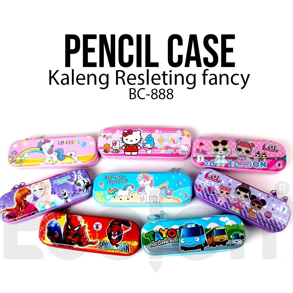 

N21 Kotak pensil kaleng resleting BESAR karakter BC666 RECOMENDED ⇁