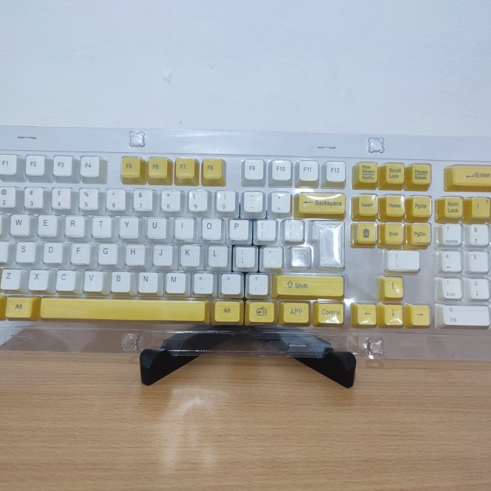 CLEARANCE KEYCAPS PBT SINGLE SHOT YELLOW GREEN DARK &amp; LIGHT CHOCOLATE