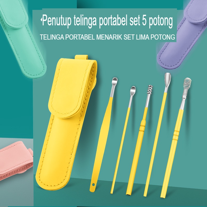 Image of Pembersih Telinga 6 Pcs Dompet Ear Wax Pick Korek Kuping Set Pouch #5