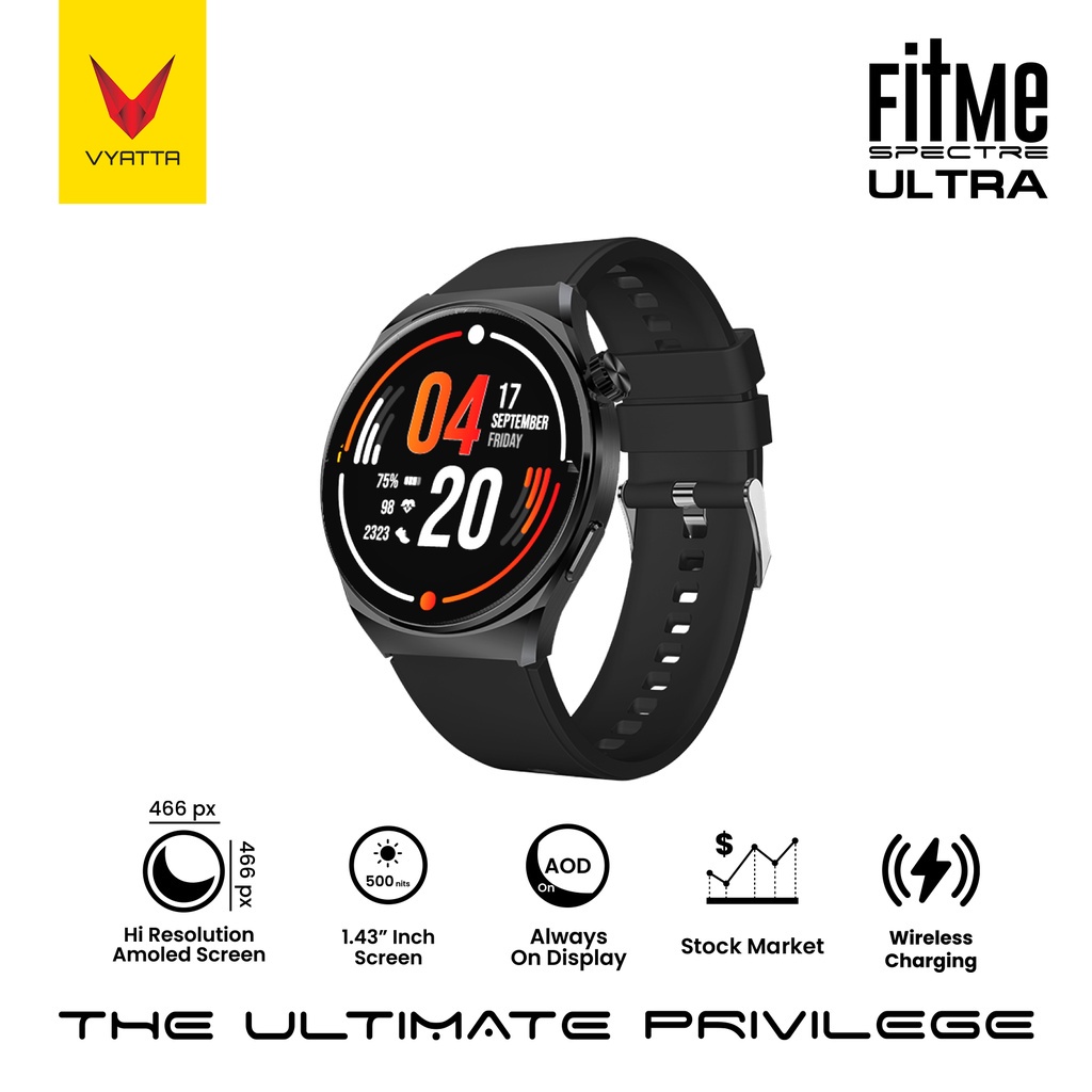 Vyatta Fitme Spectre Ultra Smartwatch Amoled 1,43" Sport Mode Wireless Charging