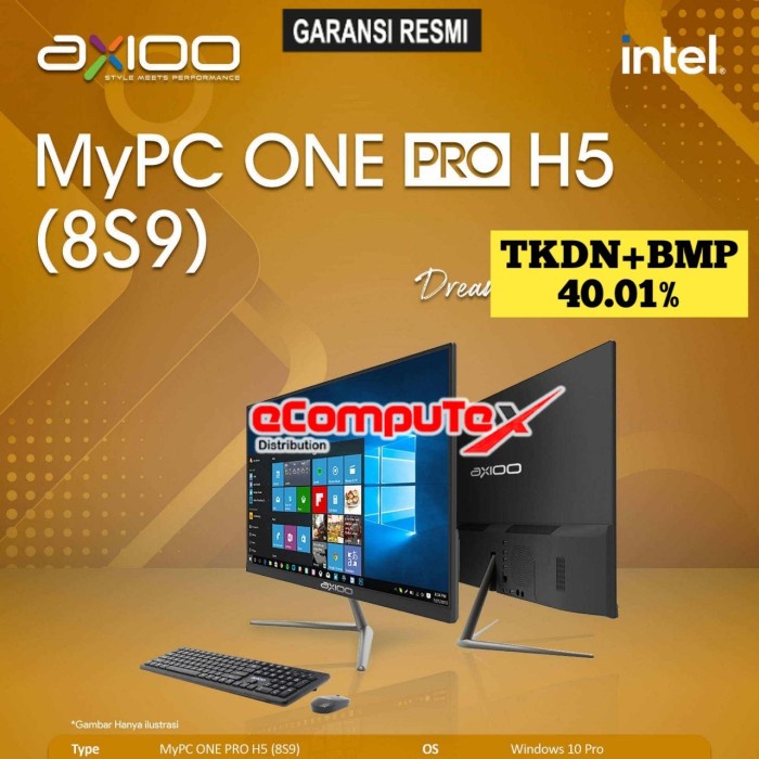 PC AIO AXIOO MPC ONE PRO H5 (8S9) i5 RAM 8GB 1TB 21.5&quot;FHD TKDN GARANSI RESMI