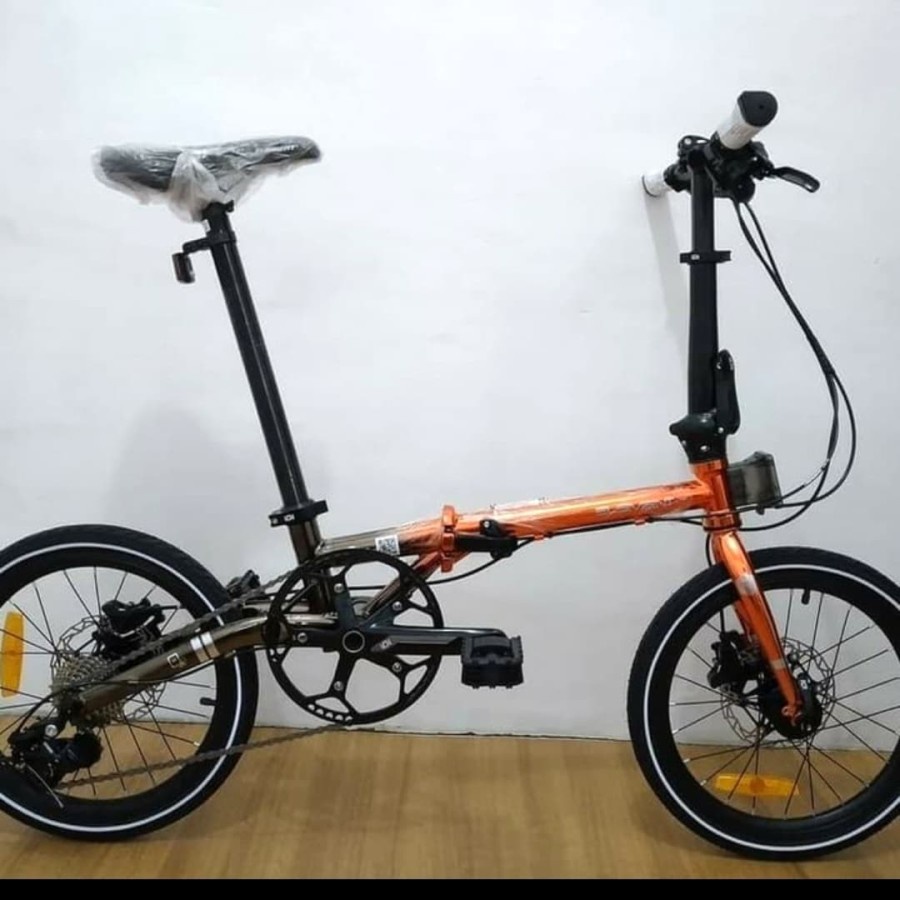(KHUSUS GOJEK) Sepeda Lipat Element Troy 16 ORANGE BLACK Chromoly
