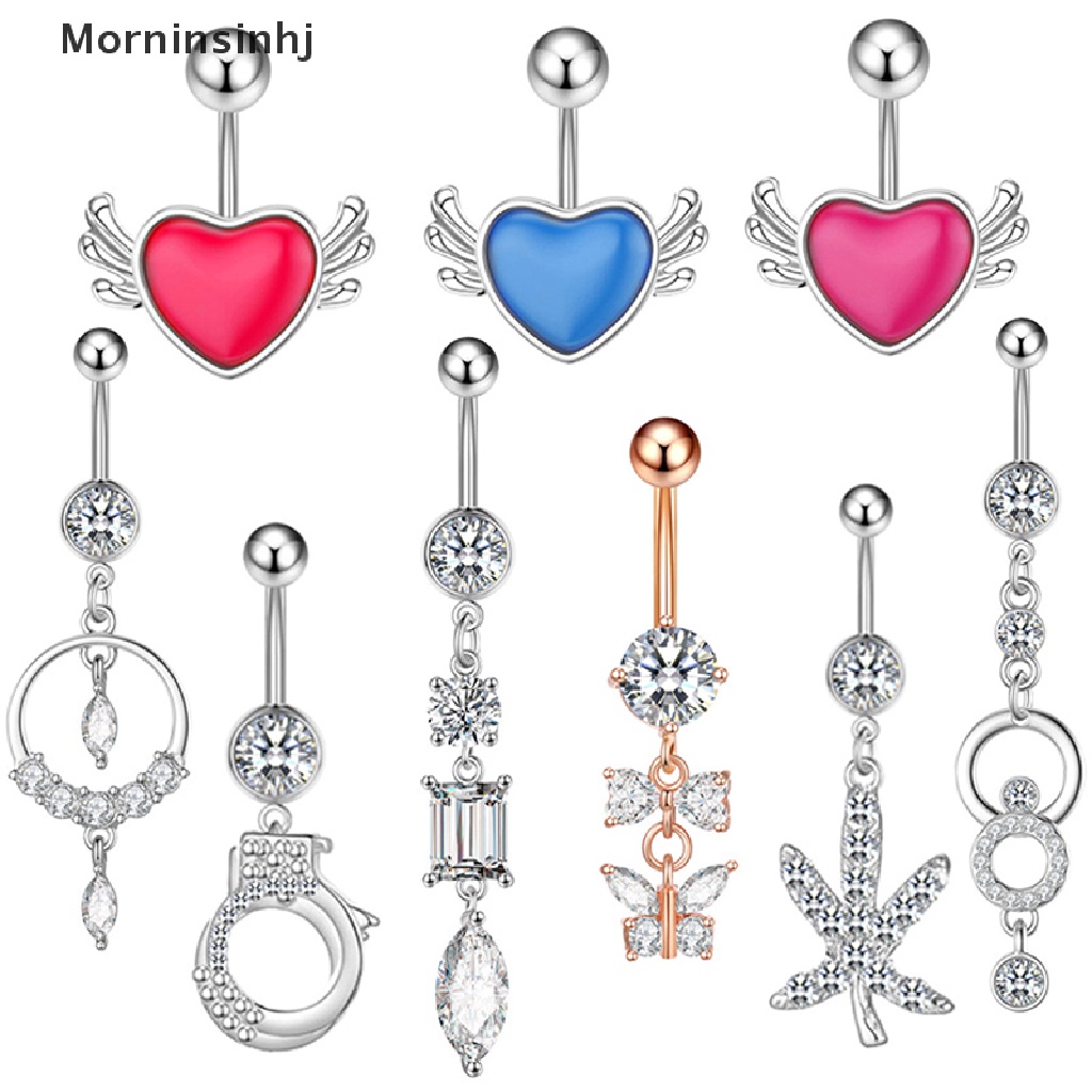 Mornin 1Pcs Butterfly Belly Button Perhiasan Cincin Perut Hati Tubuh id