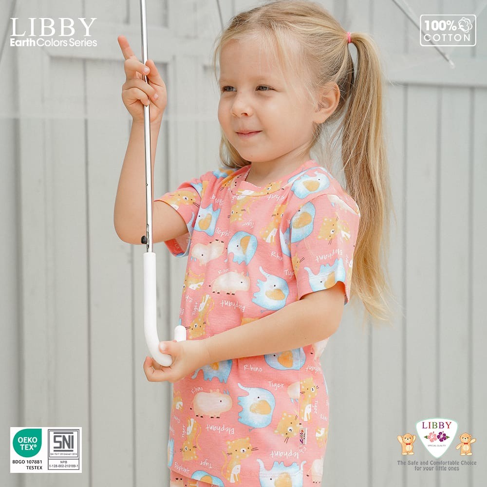 Libby - Play the Ground | Setelan Pendek Cotton Motif | Girl