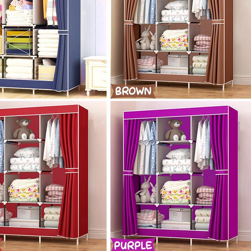 ✦ Lemari Pakaian Kain Portable Jumbo  lemari 3 sekat lemari baju jumbo ❁