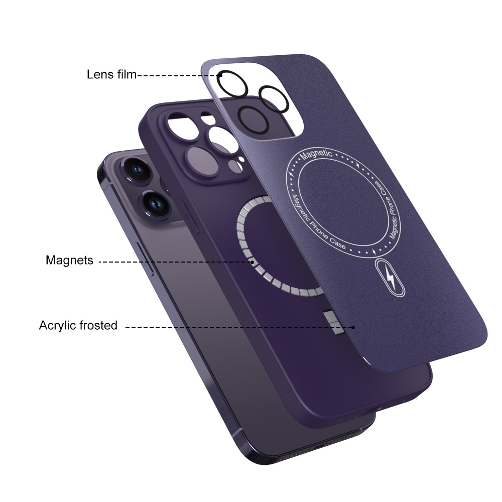 AG GLASS Magsafe Magnetic Wireless Charging Phone Case For Iphone 11 Pro Max 11 Pro 11 with Lens Protector Glass Film Cover