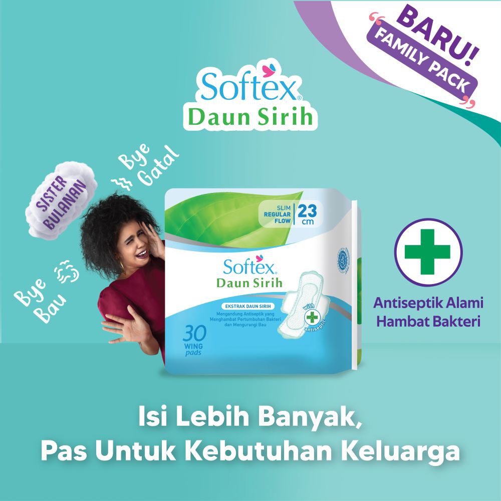 Softex Daun Sirih 23Cm Jumbo Pack 30s