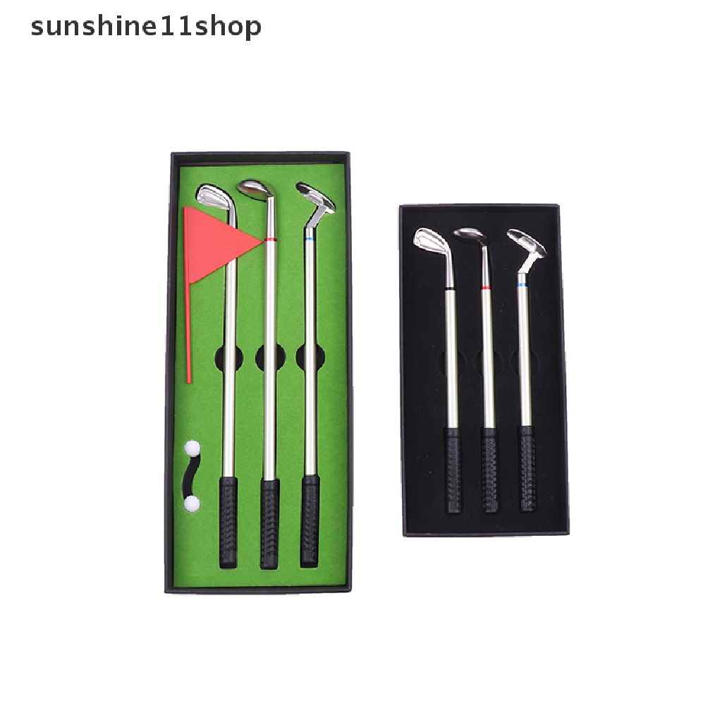 Sho Golf Pen Set Mini Desktop Golf Ball Pen Gift Termasuk Putg Green 3clubs Pen Balls Dan Bendera Meja Permainan Hadiah Kantor Sekolah N