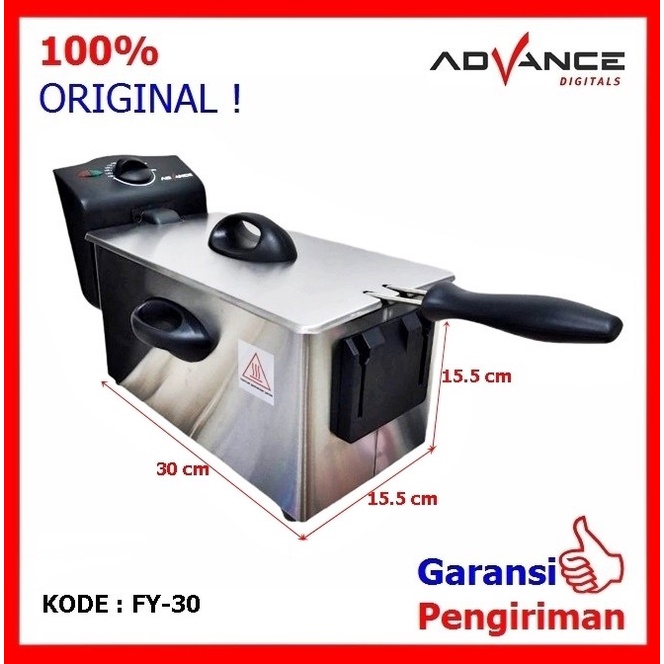 Terlaris Penggorengan Listrik Deep Fryer Listrik 3 Ltr Advance Fy 30