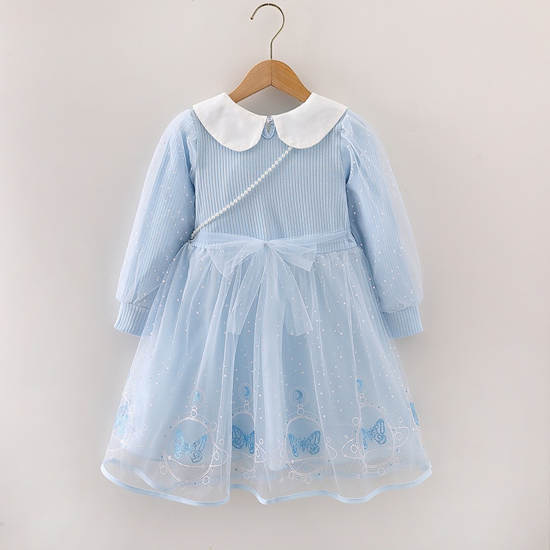 [Tas Gratis] Gaun Putri Elsa Dress Aisha Anak Perempuan Baju Ulang Tahun Anak Frozen Aisha Dress Baru [1-8 tahun]