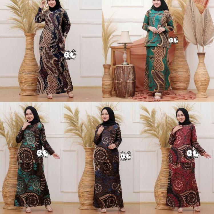 [ART. 5486] BAJU KURUNG WANITA MELAYU TERBARU SETELAN BATIK WANITA MODERN 2021 BAJU KURUNG MALAYSIA 
