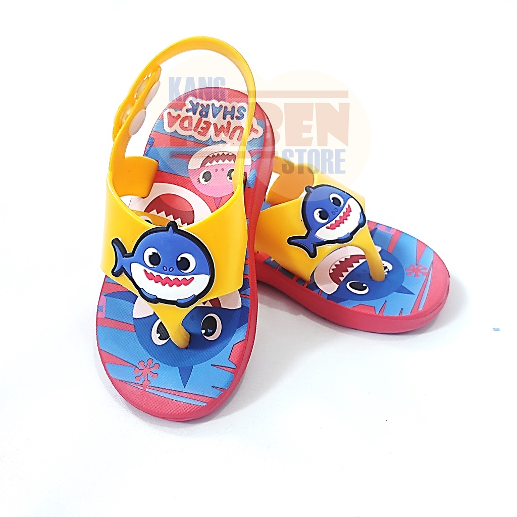 Habenkids Sandal Jepit Anak Balita Cowok Cewek Karakter Baby Shark Lucu