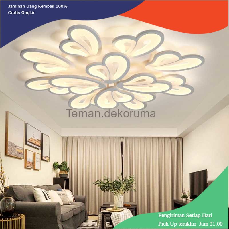 TD - LMP MINGKO Lampu LED Plafon Modern Ceiling Dimmable 72W 3 Color 12 Heart - DF8039