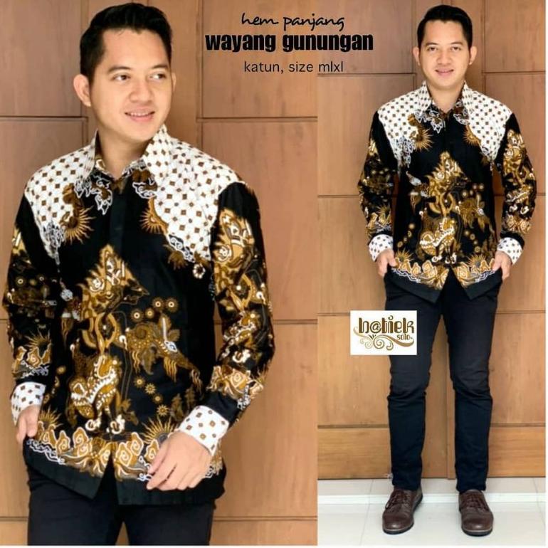 LANGSUNG KIRIM BAJU KEMEJA BATIK KANTOR PRIA LENGAN PANJANG FASHION SOLO BW 246