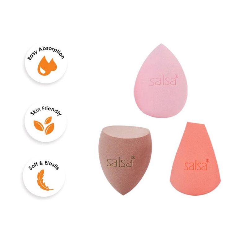 `ღ´ PHINKL `ღ´ Salsa beauty blender unik omega isi 3 macam jenis mengembang kalau kena air