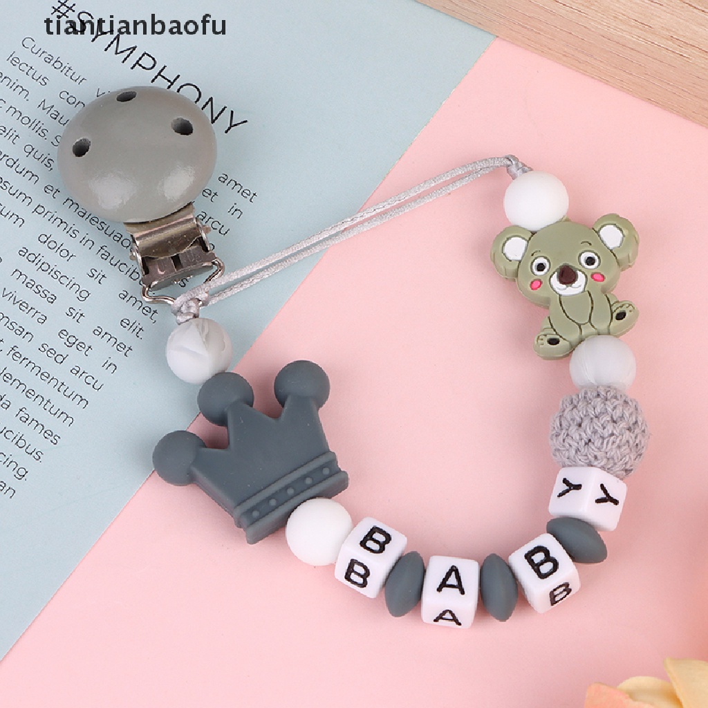 [tiantianbaofu] Rantai Dot Bayi Koala Silikon Dot Klip Gigi Tumbuh Gigi Rantai Gerinda Butik