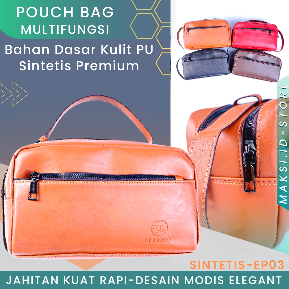 Tas Handbag Pouch Bag Clutch Bag Kulit Merek Elloso EP03 Kulit PU Berkualitas Premium BISA COD