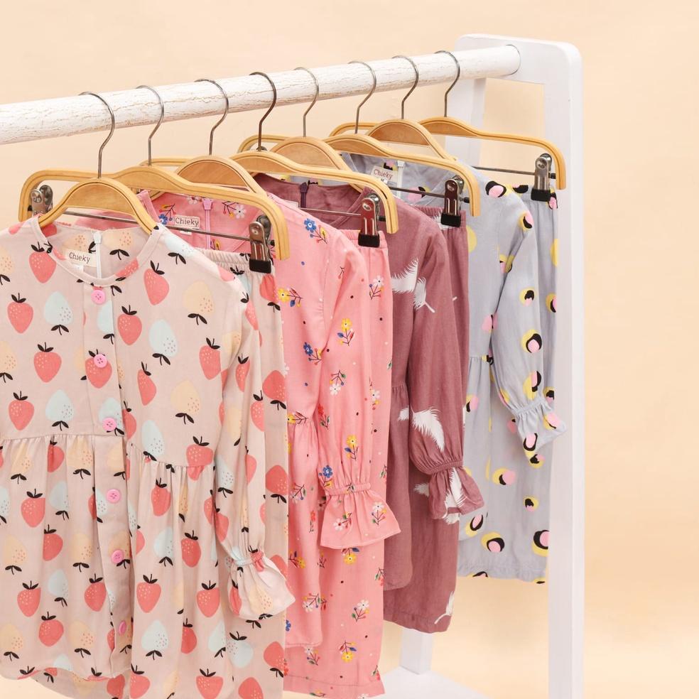 BOOMING Chieky - One Set Rayon premium Anak/ Set Tunik anak 1-10 Tahun/Setelan anak perempuan