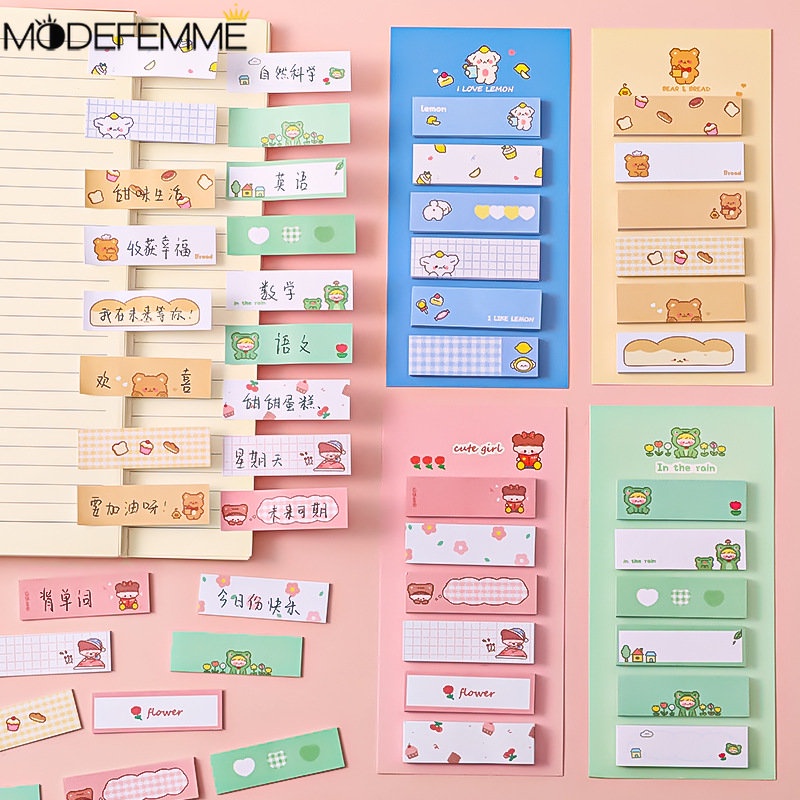 Multi-fungsi Index Notebook Sticky Notes List Kawaii Self-Adhesive Stationery Stiker DIY Akun Tangan Dekoratif Stiker Indah Dekorasi Planner Stiker Kartun Index Stiker