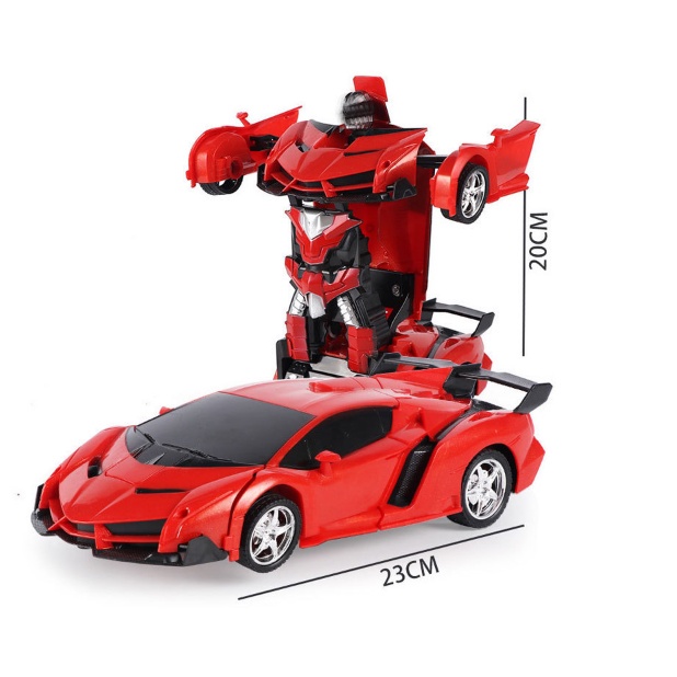 RC TRANSFORMER 1: 18 MOBIL REMOT JADI ROBOT BATERAI CAS PREMIUM QUALITY termasuk batrei