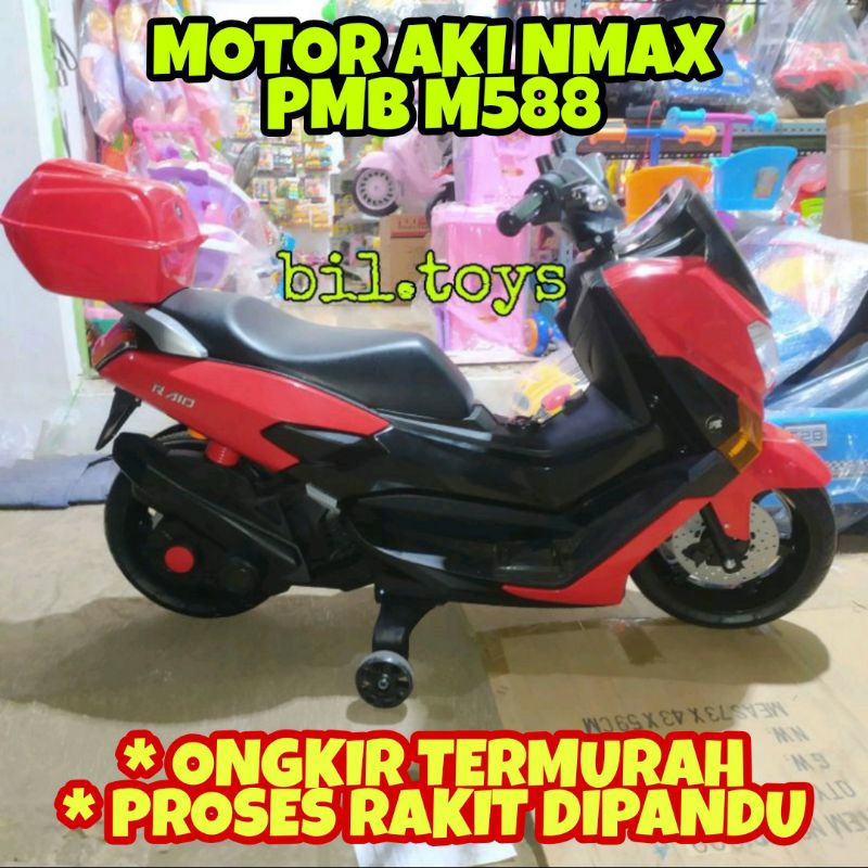 Mainan Sepeda Motor Aki NMAX Remote Control Manual Duduk Tunggang Bisa dinaiki Anak