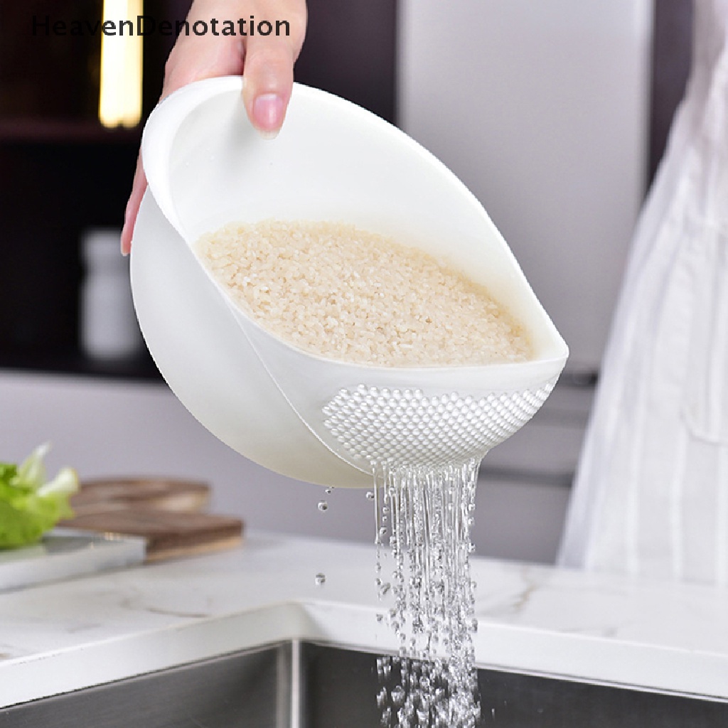 [HeavenDenotation] Saringan Nasi Colander Kitchen Drain Basket Dengan Gagang Rice Bowl Strainer Basket HDV