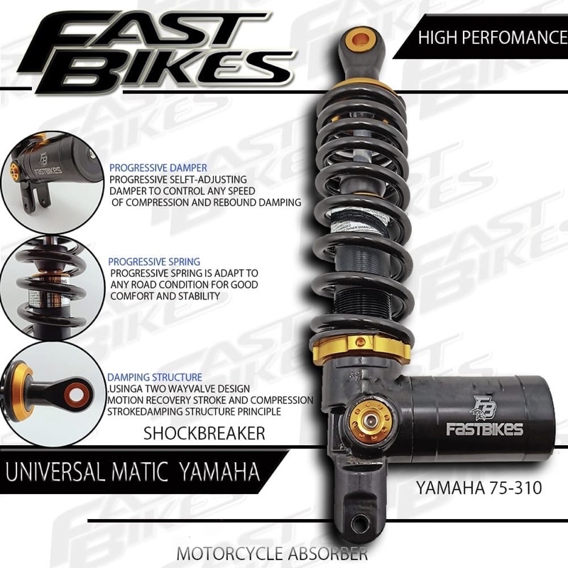 SHOCKBREAKER FASTBIKES TABUNG BAWAH UK 310MM HIGH PERFOMANCE MATIC MIO MIO Z MIO SOUL FINO BEAT