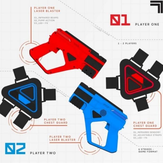 COD  SHARPER IMAGER LASER TAG 2 PLAYER LASER TAG GUN BLASTER & VEST