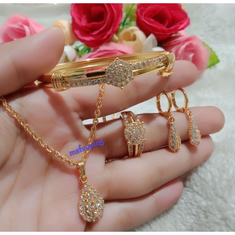 Set Perhiasan Dewasa Motif Terbaru Lapis Emas Xuping Cantik