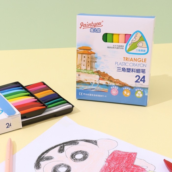 

Terlaris Krayon Segitiga Triangle - Triangular Crayon Labs Non Toxic Waterproof