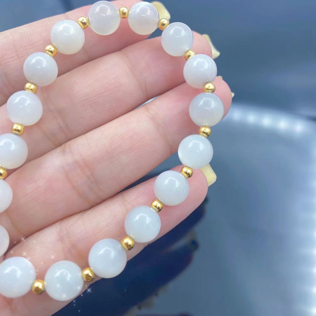 Gelang Kristal Moonstone Putih Alami Untuk Wanita