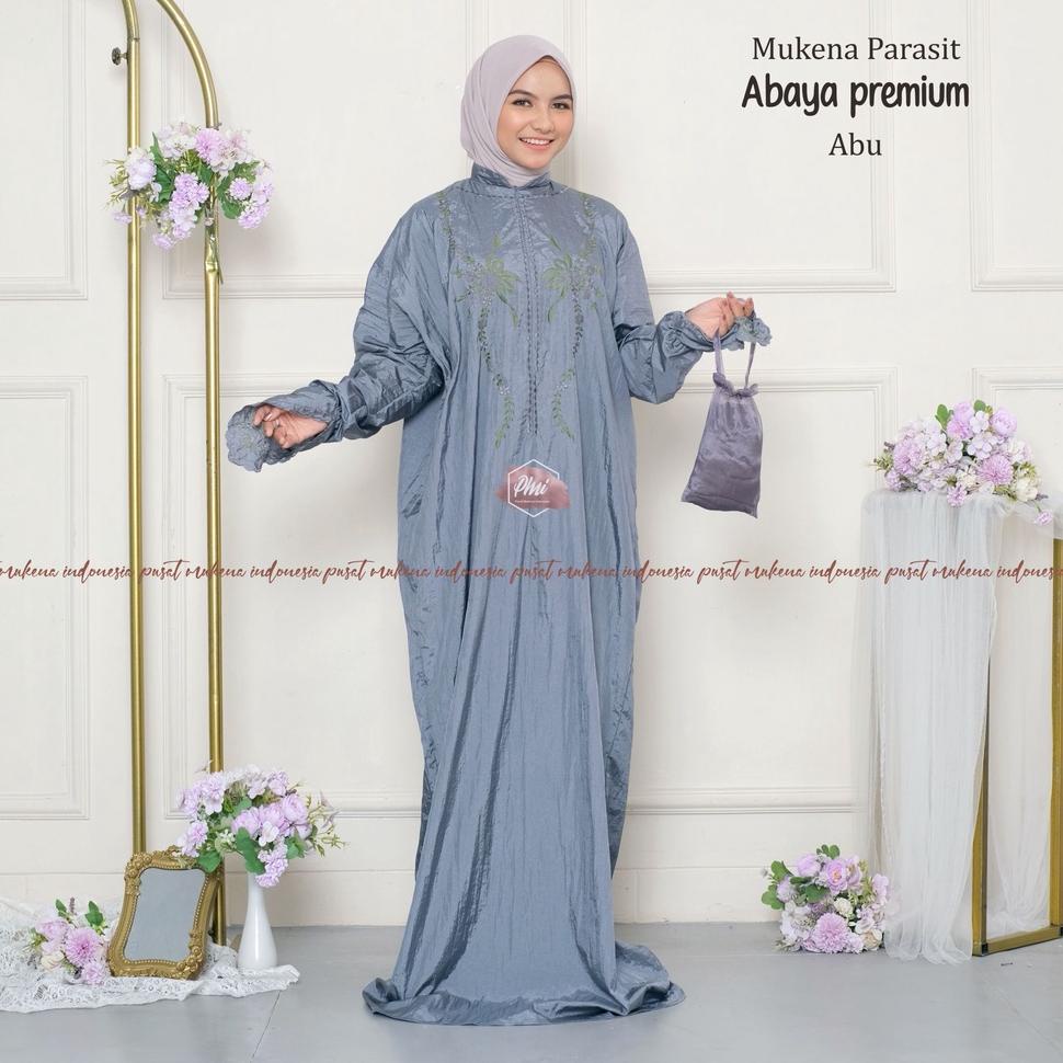 Tren Terbaru Pusat Mukena Indonesia - Mukena Travelling Parasit Abaya Premium (Tanpa Kepala)