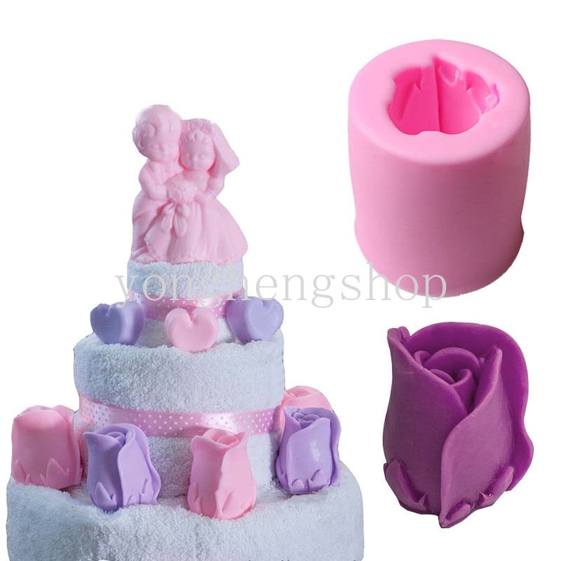 Cetakan Kue / Permen / Cokelat / Lilin / Sabun Aneka Bentuk Bahan Silikon Untuk Aksesoris Dapur DIY