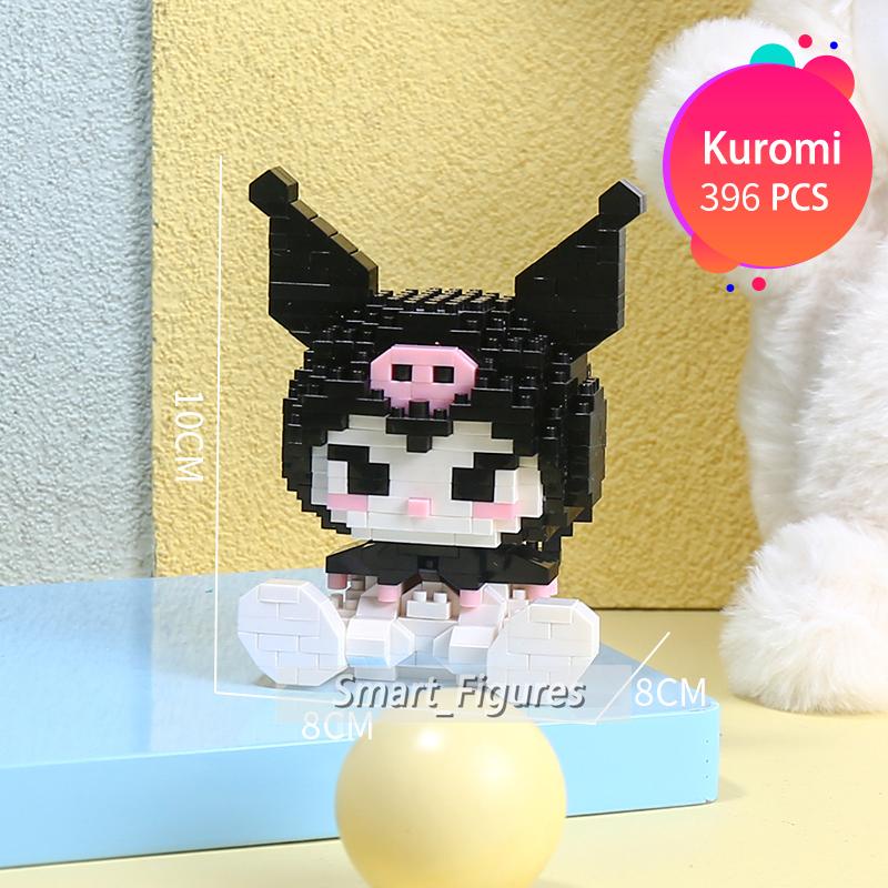 Karakter Kartun Lucu Kuromi Hello Kitty My Melody Partikel Kecil Blok Bangunan Sanrio Rakitan Mainan Anak Perempuan Hadiah