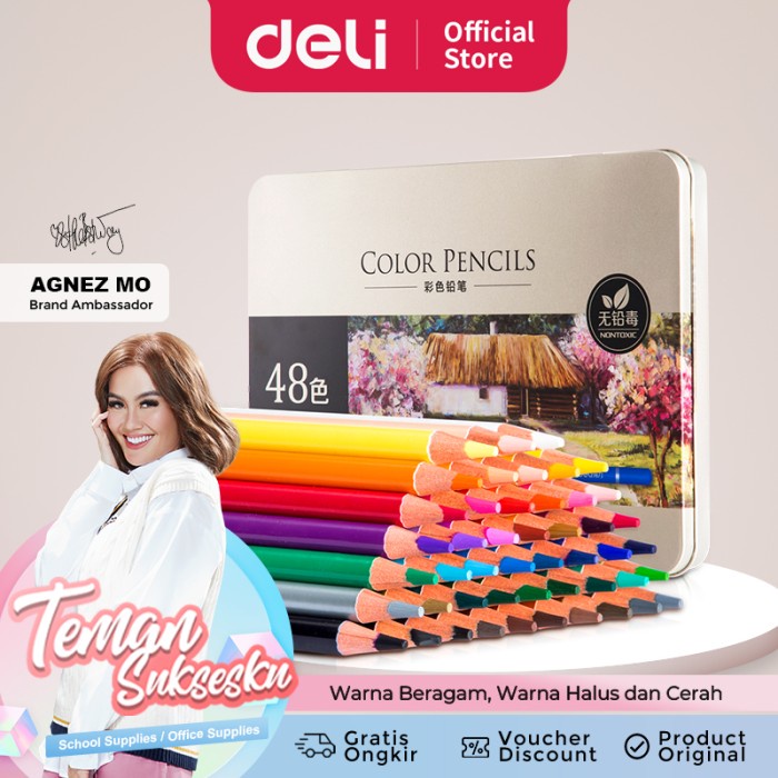 

Terlaris Deli High-Grade Oil Pencil Color Pensil Warna Minyak 48/72 Warna 6567