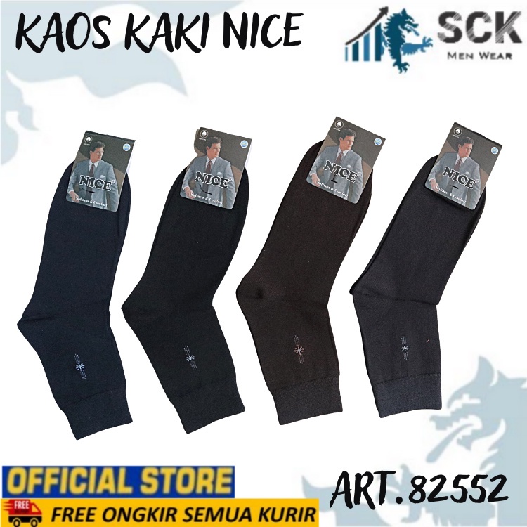 Kaos Kaki NICE 2552-8 Polos Warna / Kaus Kaki Dewasa Kerja Kantor Invisible Socks - sckmenwear GROSIR