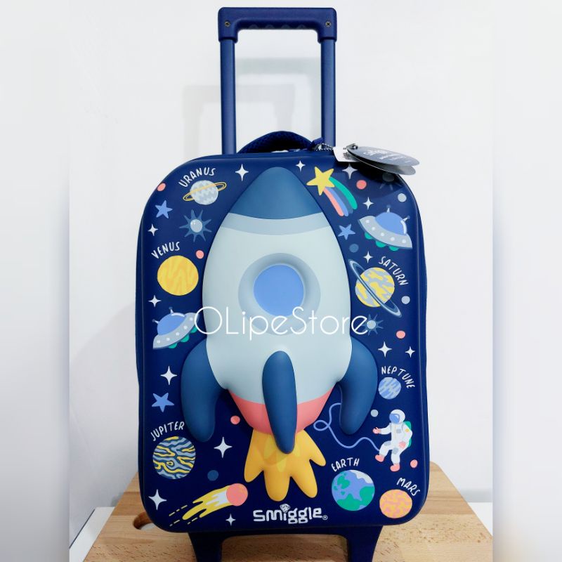 SMIGGLE - Sky Hi Junior Hardtop Trolley Bag Tas Troli Trolley Rocket