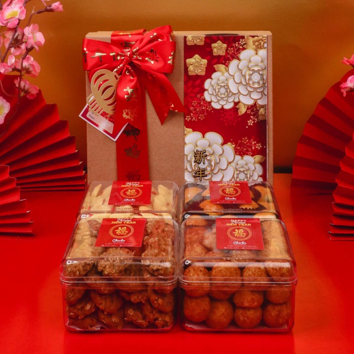 

(COD) PAKET HAPPINESS 3 - Hampers Imlek / CNY Kue kering - Cherlin Bakery