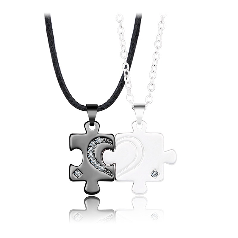 Fashion Cinta Baru Jigsaw Puzzle Pasangan Kalung Sepasang Sederhana Dan Modis Jarak Jauh Cinta Hadiah Hari Valentine Penjualan Panas