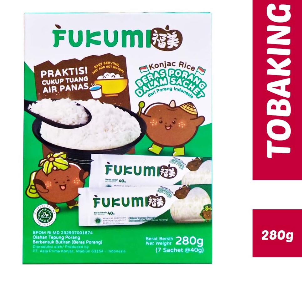 

☚ FUKUMI Beras Porang Box Sachet 280 gr - Shirataki / Konjac Rice HALAL ♩