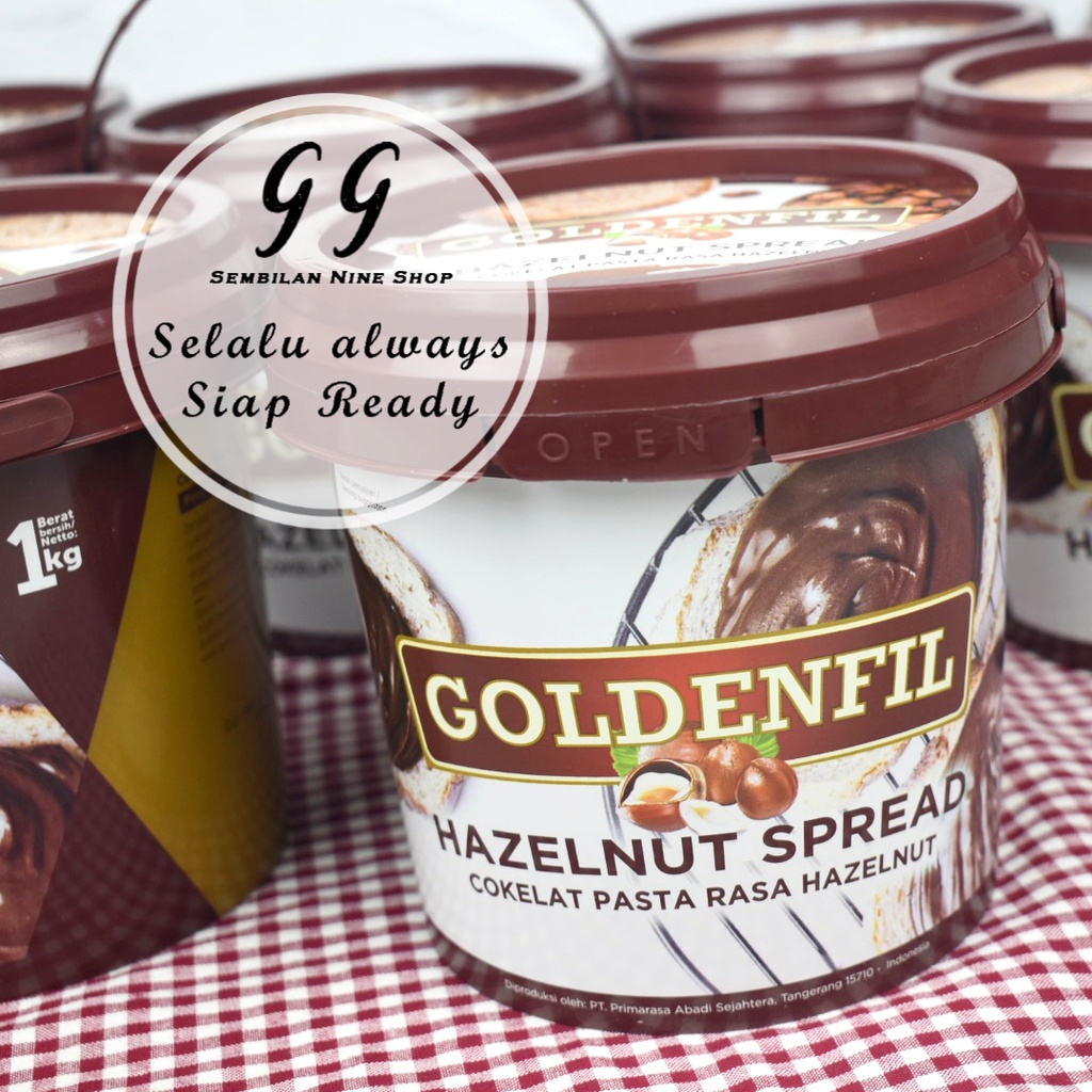 

Goldenfil HAZELNUT SPREAD 1 KG Selai Cokelat Pasta Rasa Hazel Nut Golden Fil