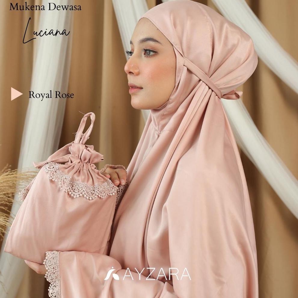 Menarik Ayzara - Mukena Dewasa Satin Velvet Renda Mewah Luciana