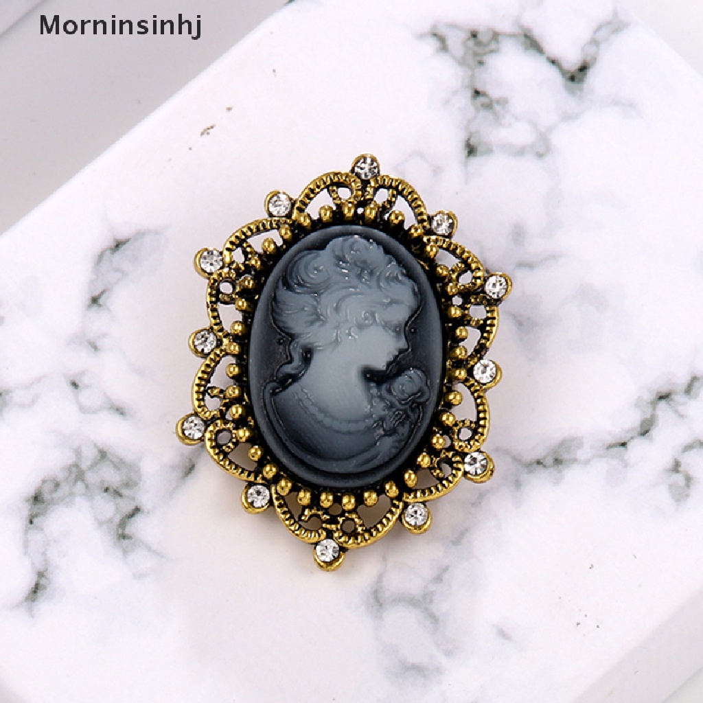 Mornin Pernikahan Retro Cameo Mutiara Kristal Berlian Imitasi Bros Pin Bunga Wanita Perhiasan id