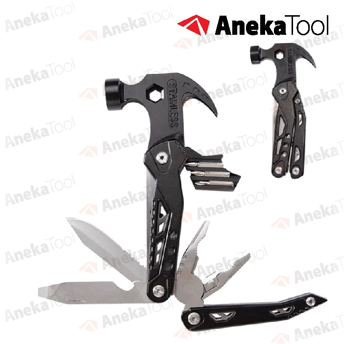 Palu Lipat Multifungsi Survival Tool Camping Pocket Knife Tang Obeng