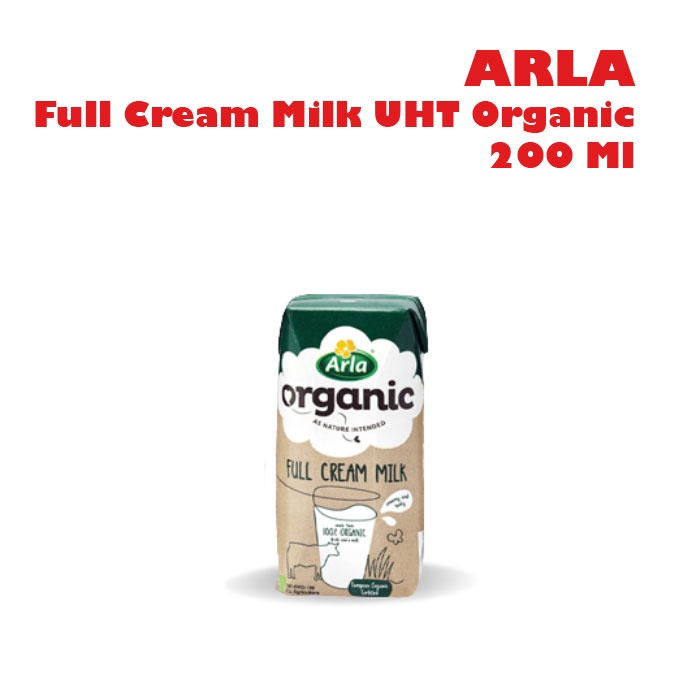 ARLA Full Cream Milk UHT Organic Susu 100 % organik full krim 200 Ml