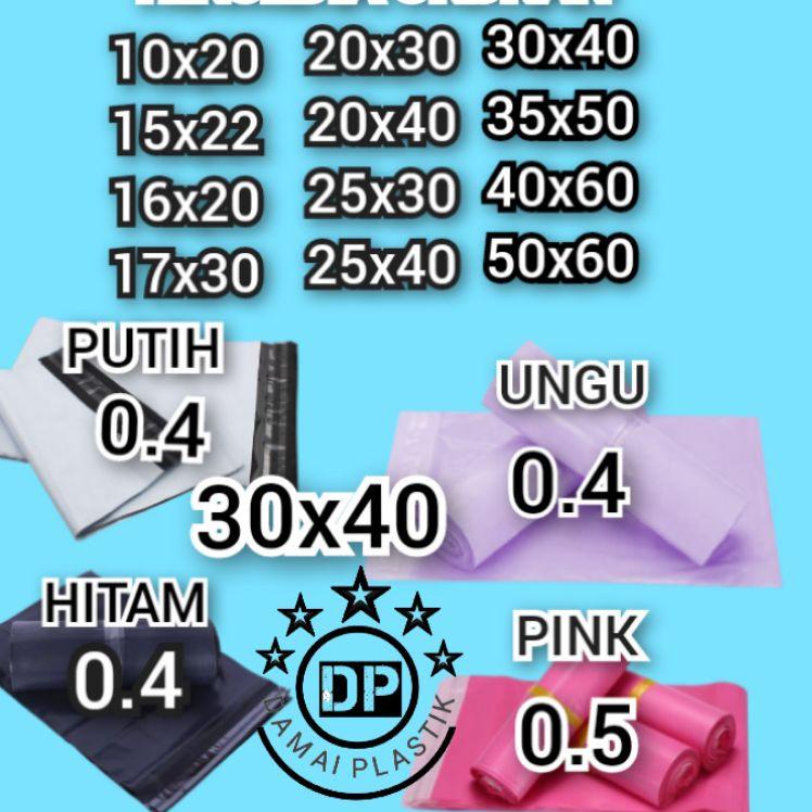 

Top Discount Kantong Plastik Packing PE 30x40CM Polymailer Hitam Putih Pink 30x40 Amplop ungu 32x45