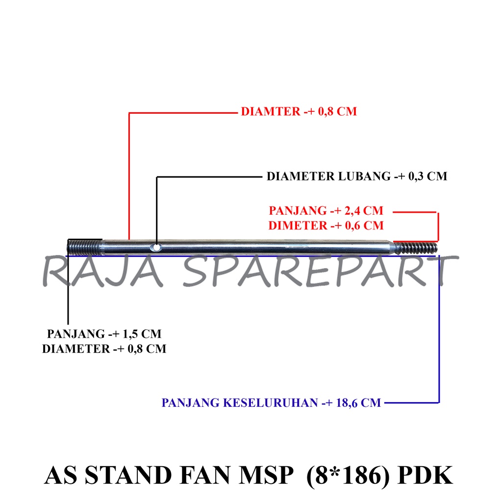 As Motor Kipas Angin Stand Fan Pendek (8*186)