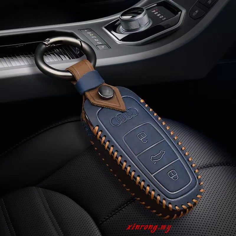 Case Kunci Kulit Crazy Horse Cocok Untuk 2020baru Audi A4L Key Case Cover Rantai Kulit Mobil Modifikasi2019