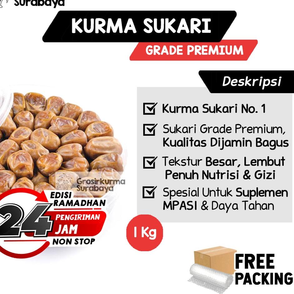 

MEN SALE Kurma Raja SUKARI Ruthob Basah 1kg Penambah Imun Tubuh, Stamina & Suplemen MPASI Ajwa Mesir Madu