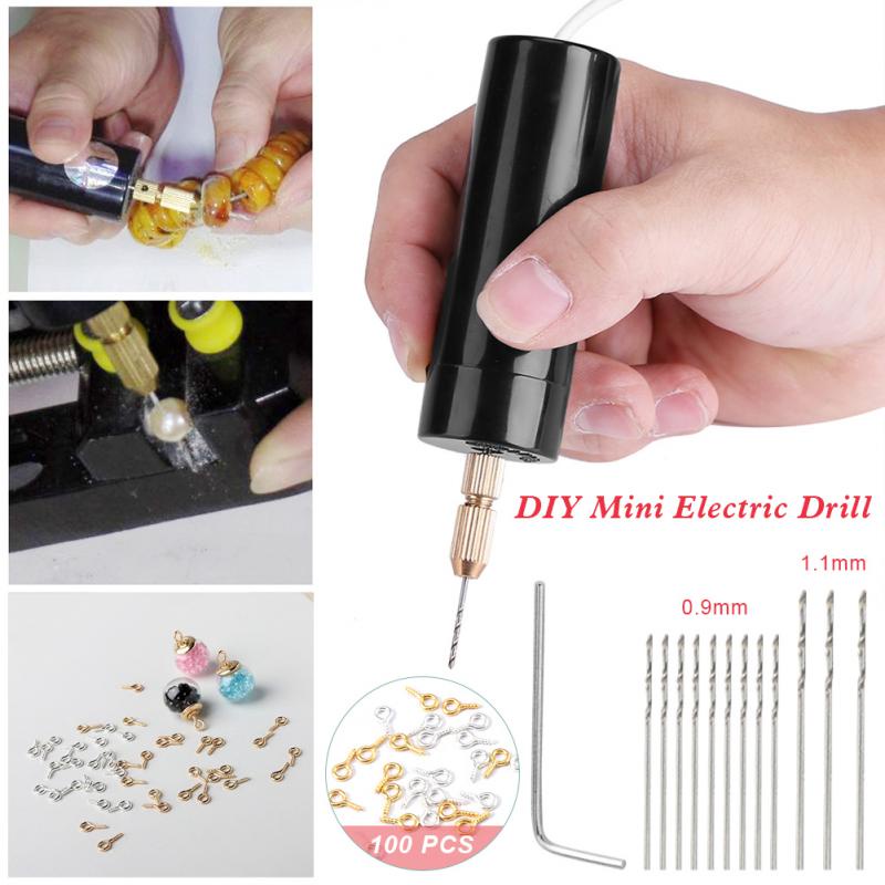 Bor Elektrik Mini Portable Micro USB dengan 3Pc Bits dan Kabel USB DC 5V Hand Drill USB/Alat Ukir Grafir/Gerinda Listrik Mini/Pen Ukir